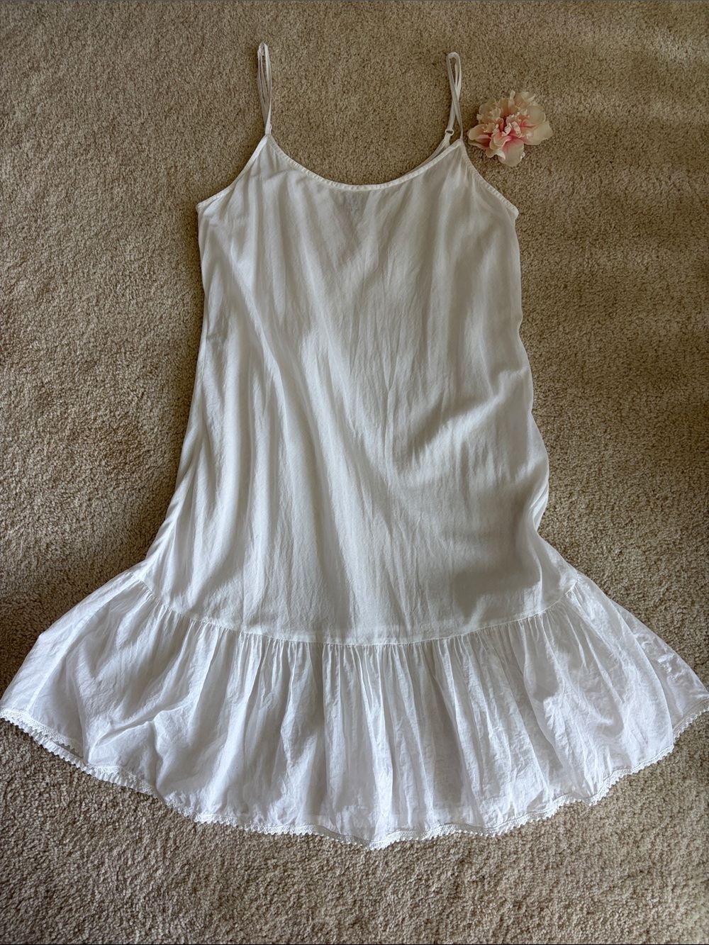White Slip Dress Nightgown - Lightweight Women's Slip
